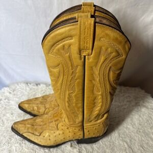 RANCHO Alligator Print Cowboy Western Boots Men's Size 9 EE Bananna Tan